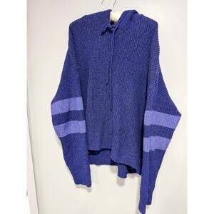 John + Jenn purple striped hooded knit sweater Over sized large